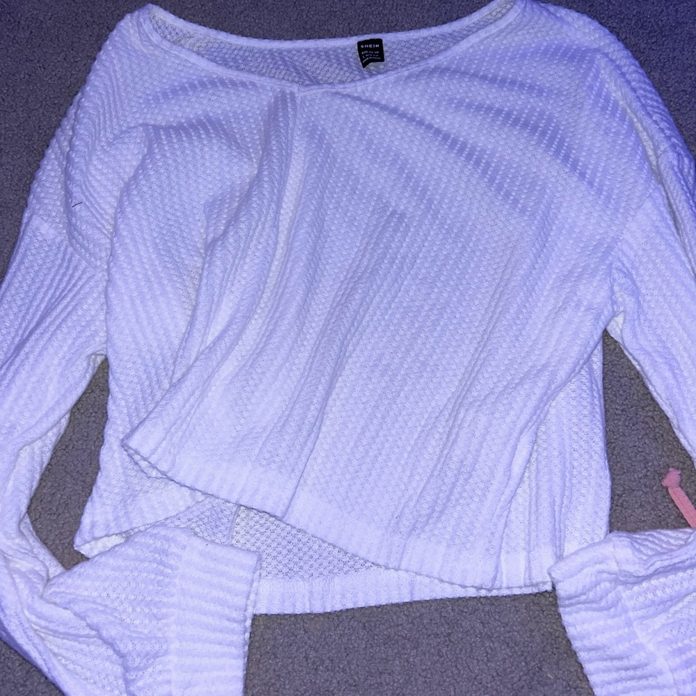 white off the shoulder long sleeve
